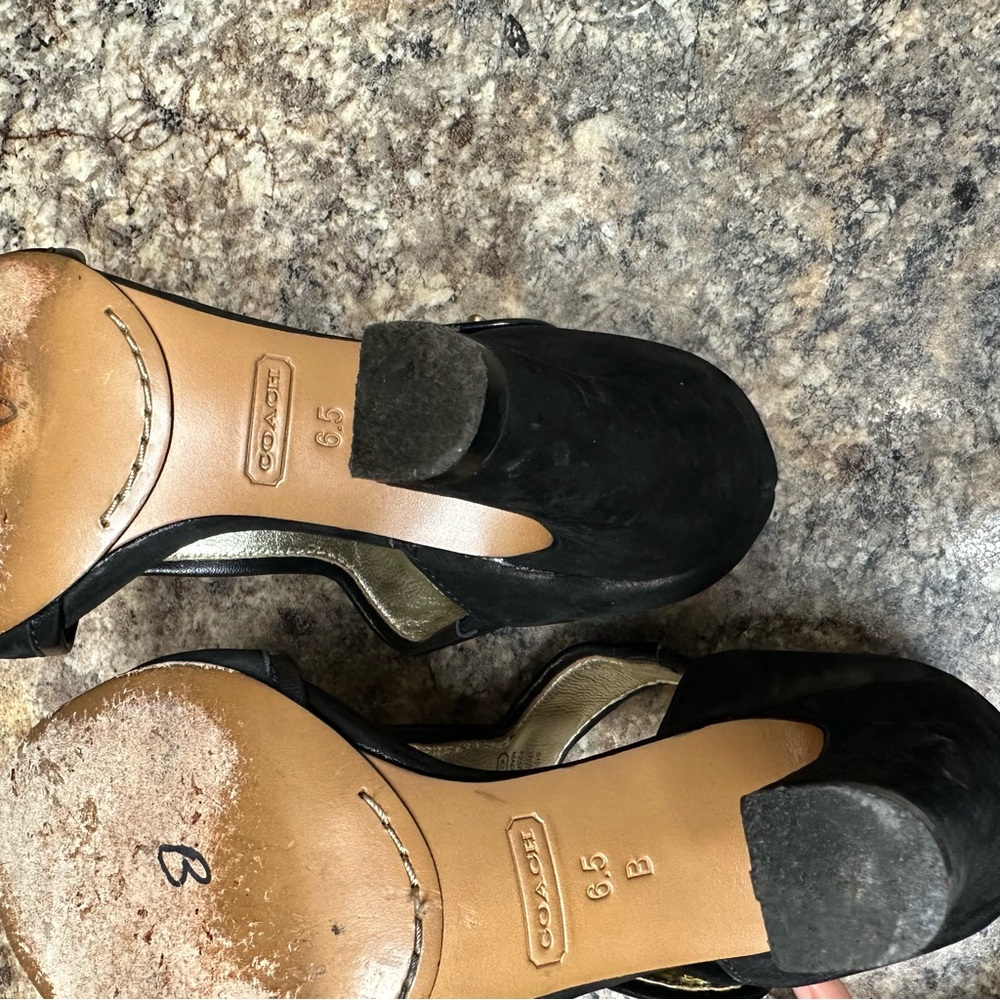 Coach kiss lock Peep Toe Elegant Black Tassel Heels - Picture 7 of 7